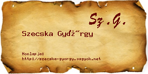 Szecska György névjegykártya
