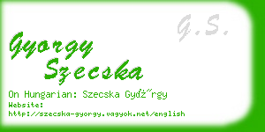 gyorgy szecska business card